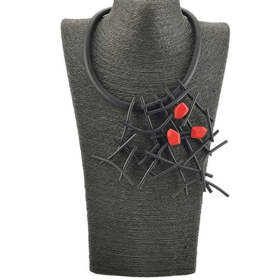 UKEBAY New Designer Luxury Necklaces Women Handmade Gothic Pendant Necklace Rubber jewelry Wooden Accessories Statement Jewelry