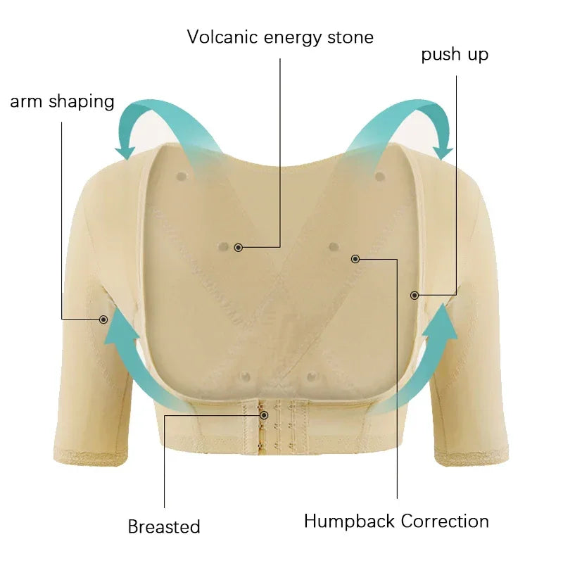 WECHERY Arm Shaper Underbust Push Up Shapers Top Women Posture Corrective Underwear Body Slimmer Shapewear