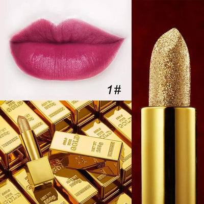 Gold Velvet Matte Moisturizing Waterproof Lipstick Makeup/cosmetics Pigment Nude Rouge