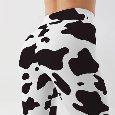 Yoga Pants Women Cow Black Leggings For Fitness High Waist Gym Legging Push Up Workout Fitness Women Printed Leggings