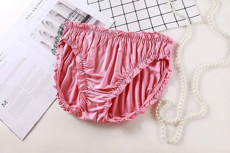 Large Size Mid Waist Panties For Women Ladies Breathable Underwear Briefs Elastic Comfortable Sexy Ruffles Underwear Lingerie