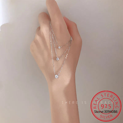 1CT 2CT 3CT Moissanite Pendant Necklace For Women Original 925 Silver Chains Solitaire Drop Necklaces Bridal Fine Jewelry