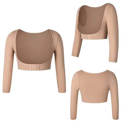 Upper Arm Shapers Compression Long Sleeves Women Arm Shapewear Humpback Posture Corrector Shoulder Breast Support Push Up Tops