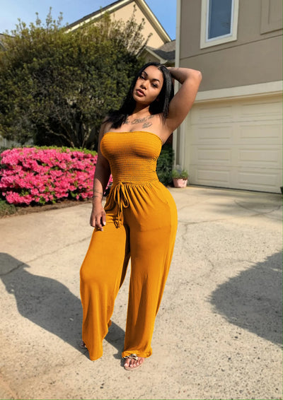 Summer Sexy Tube Top Wide-leg Jumpsuit Women Fashion Casual Loose Jumpsuit Women
