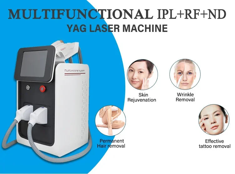 IPL OPT Laser Hair Removel Machine for Women 3 IN 1 ND YAG Q Switch Tattoo Removal Professional RF Face Lift Skin Tight Device