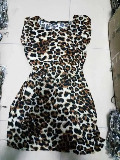 Women Summer Dresses Leopard Print Dress  Plus Size S-XXL Slim Beach Dress Girl High Quality Casual Mini Dress