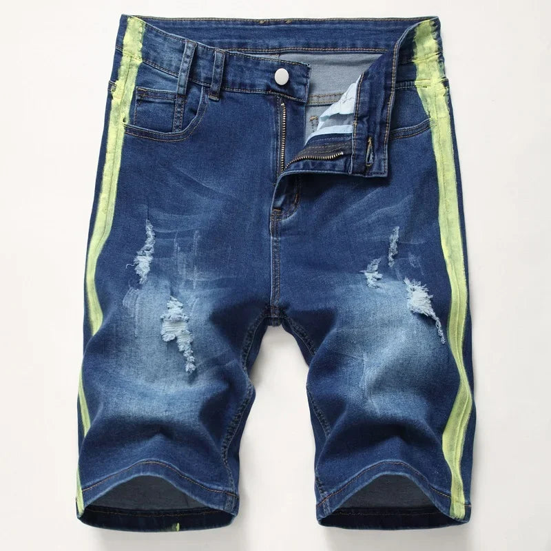2023 Summer New Mens Ripped Short Jeans Brand Clothing Bermuda Cotton Shorts Men Thin Breathable Casual Denim Shorts