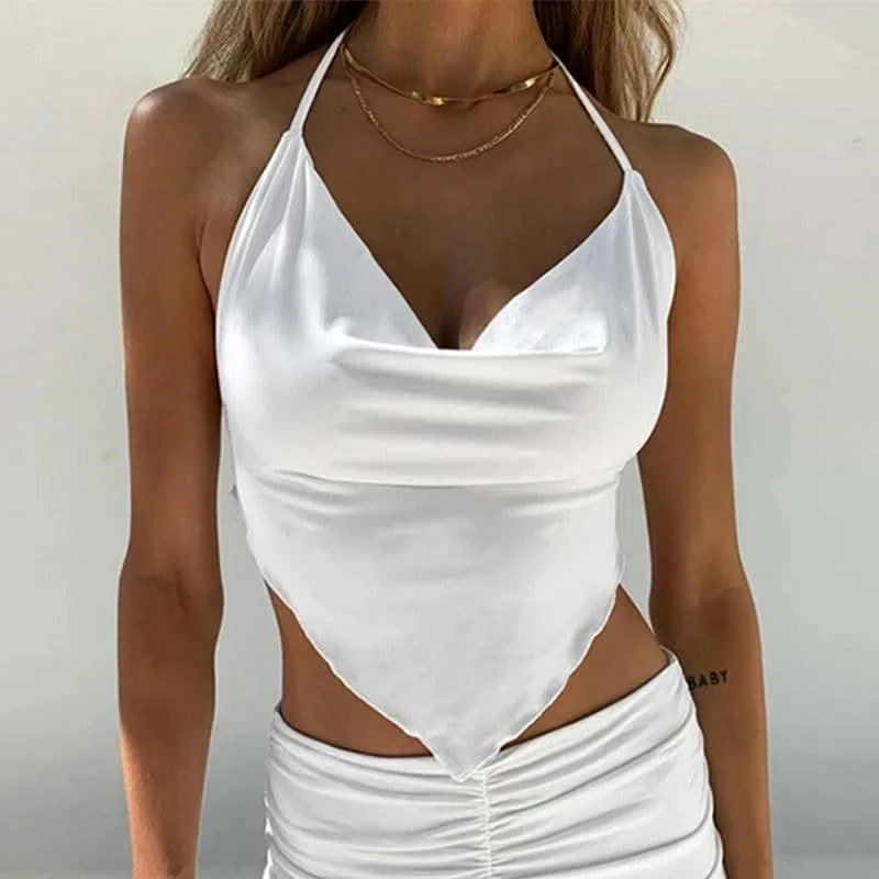 Pink Sleeveless Sexy Crop Tops Women Backless Lacing Camis Wireless Bralette