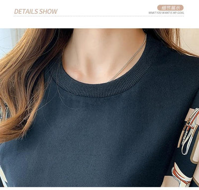 New Spring women Sweatshirts fashion patchwork Hoodies causal Sweatshirt Tops