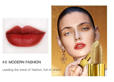 Gold Velvet Matte Moisturizing Waterproof Lipstick Makeup/cosmetics Pigment Nude Rouge