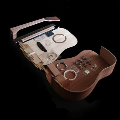 acoustic guitar DIY Kit folk ballad single guitar accessories package spruce solid wood side back plywood Rosewood fingerboar