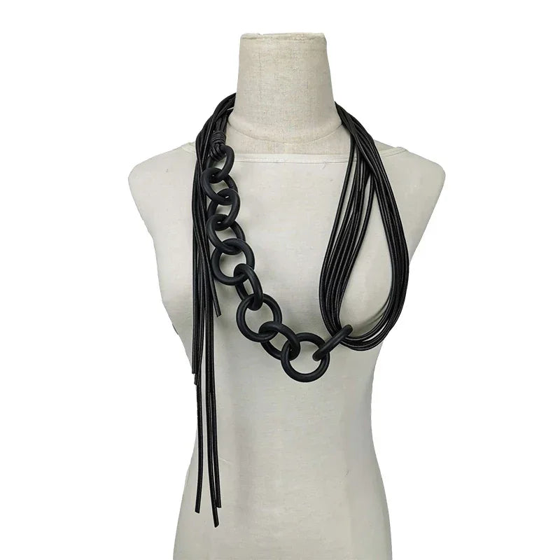 UKEBAY New Handmade Luxury Necklaces For Women Rubber Jewelry Black Statement Necklace Fashion Clothes Chain Gothic Accessories