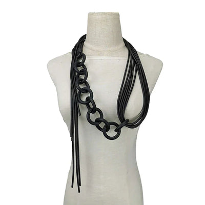 UKEBAY New Handmade Luxury Necklaces For Women Rubber Jewelry Black Statement Necklace Fashion Clothes Chain Gothic Accessories
