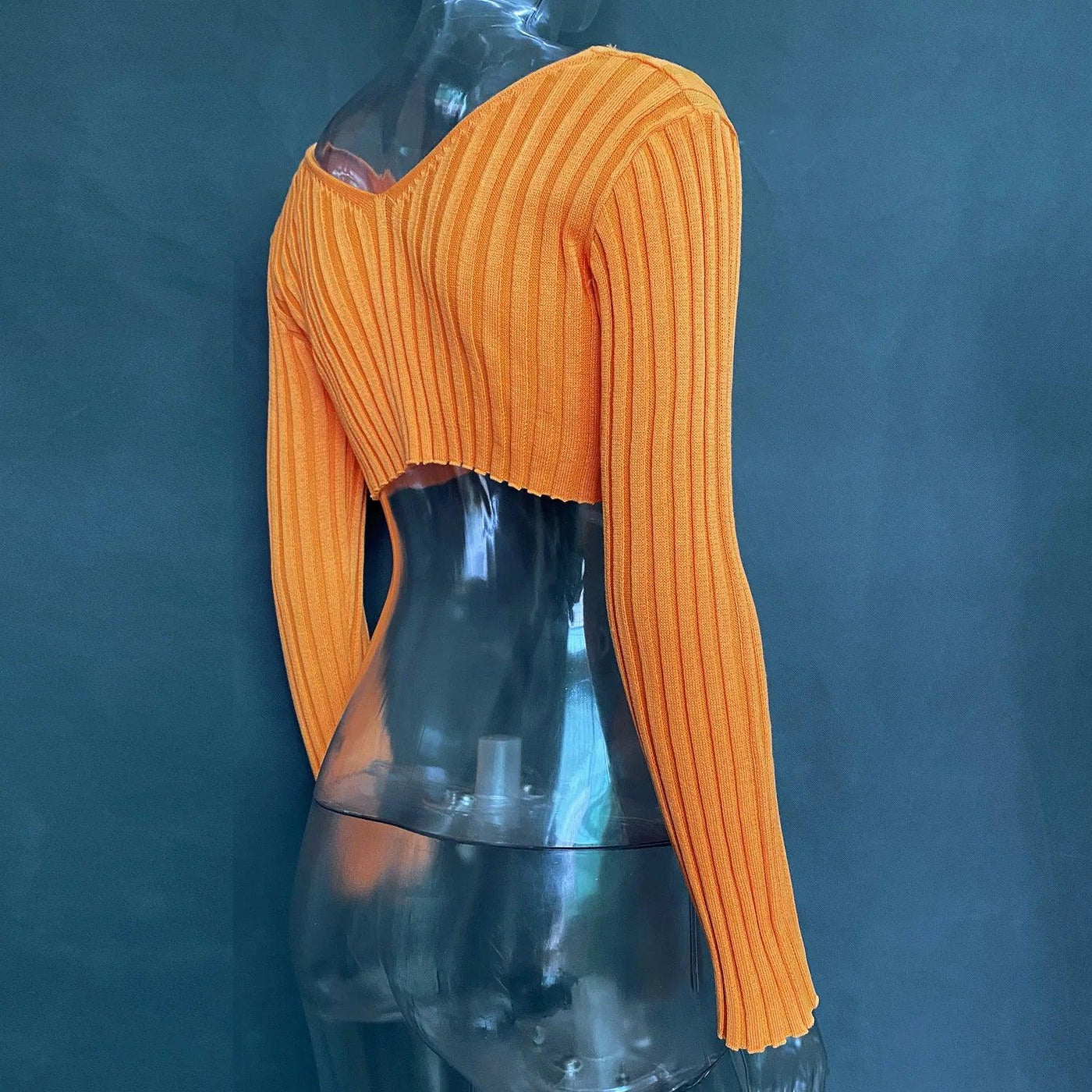 Cryptographic Autumn Knitted Sexy Cropped Sweaters Women Fashion Long Sleeve Cardigan Women Tops Pullovers Oversized Clothes