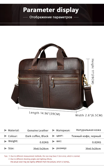 WESTAL Men's Briefcases Men's Bags Genuine Leather Lawyer/Office Bag Laptop Bag Men's Leather Briefcases Bag for Documents