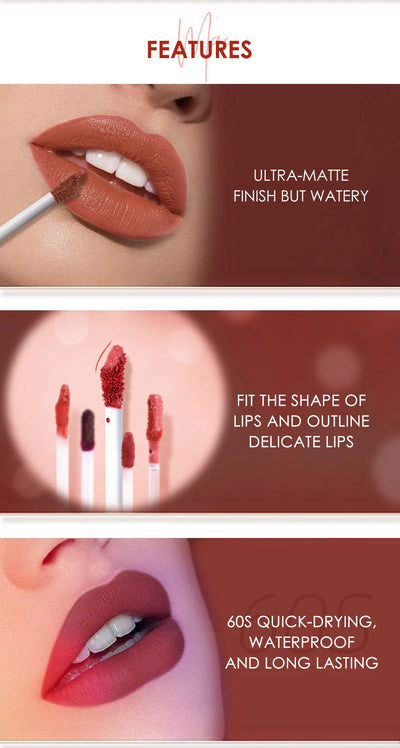 FOCALLURE Lipstick Gloss Waterproof Long Lasting Moist Lip Makeup Liquid Lip Stick Makeup Cosmetic FA134