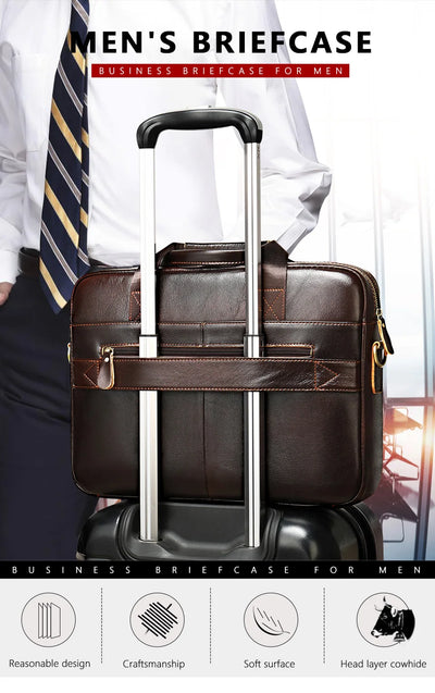 WESTAL Men's Briefcases Men's Bags Genuine Leather Lawyer/Office Bag Laptop Bag Men's Leather Briefcases Bag for Documents