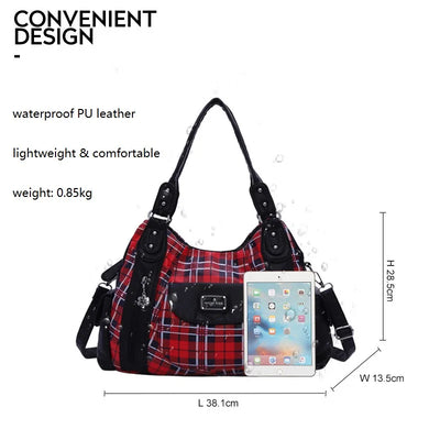 Fashion Women Hand Bag Designers Luxury Handbags Women Plaid Shoulder Bags Female Top-handle Bags Large Purse Hobos