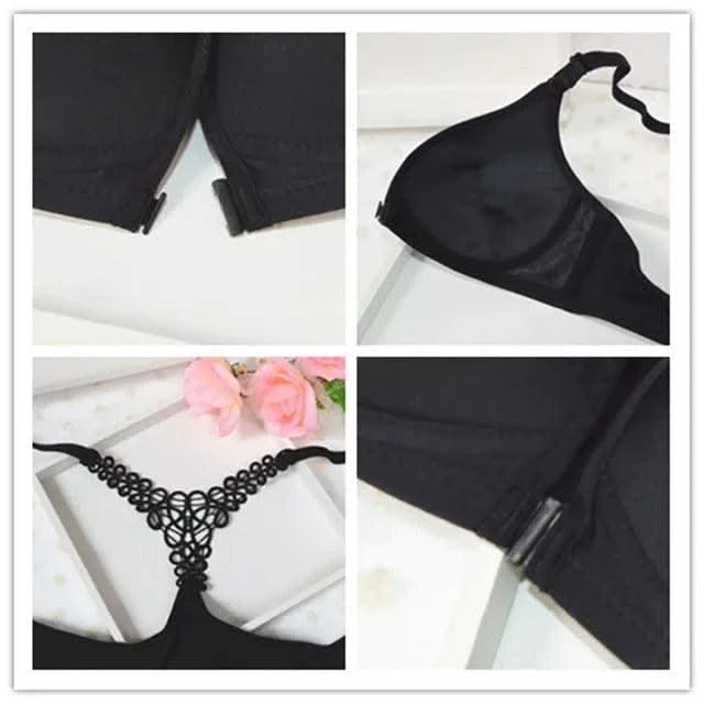 Women Bra  Front Button Sexy Lace Bralette Solid Wireless Bra Female Underwear A B Cup Lingerie Soft Fashion Brassiere