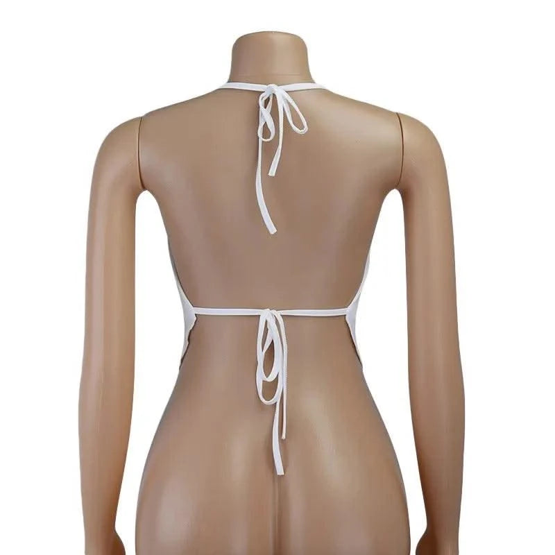 Pink Sleeveless Sexy Crop Tops Women Backless Lacing Camis Wireless Bralette