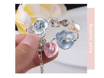 MeiceM Women Silver Plated Pendant Original Design Chain Leaf Necklace Drop Female Luxury Necklaces Set for Wedding Women's Mom