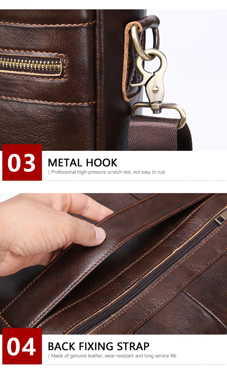 WESTAL Men's Briefcases Men's Bags Genuine Leather Lawyer/Office Bag Laptop Bag Men's Leather Briefcases Bag for Documents