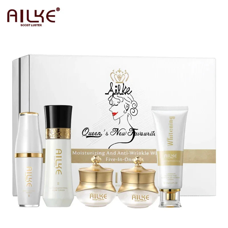 AILKE Lightening Face Care Set, Remove Spots, Stains, Clean Skin, Whitening Day And Night Beauty Facial Cream, For Men,Women