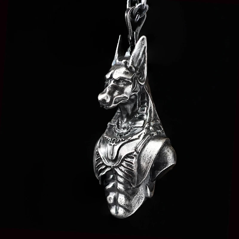 2021 Fashion Retro Domineering 316L Stainless Steel Egyptian Grim Reaper Pendant Men's and Women's Necklace