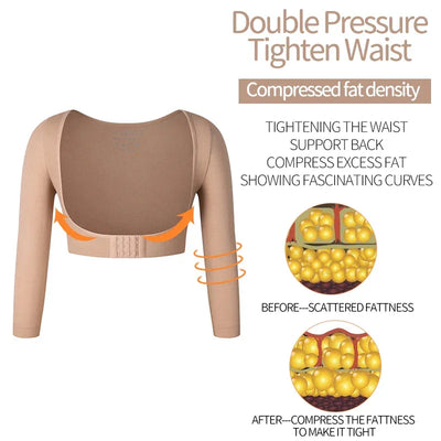 Upper Arm Shapers Compression Long Sleeves Women Arm Shapewear Humpback Posture Corrector Shoulder Breast Support Push Up Tops