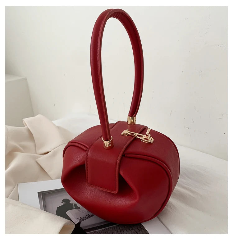 Bowling Spherical Women's Handbag Luxury Brand Designer Hobos Bag Fashion Mini Round Shoulder Bags PU Leather Female Purse