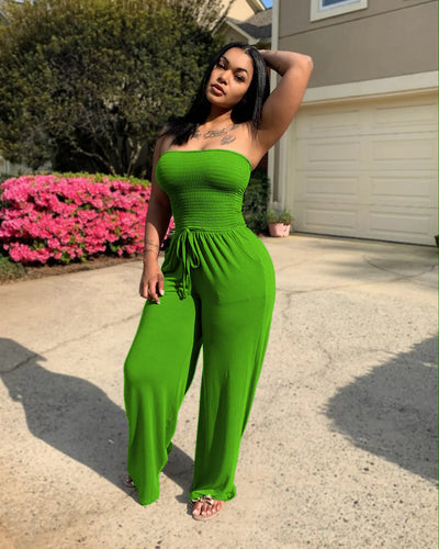 Summer Sexy Tube Top Wide-leg Jumpsuit Women Fashion Casual Loose Jumpsuit Women