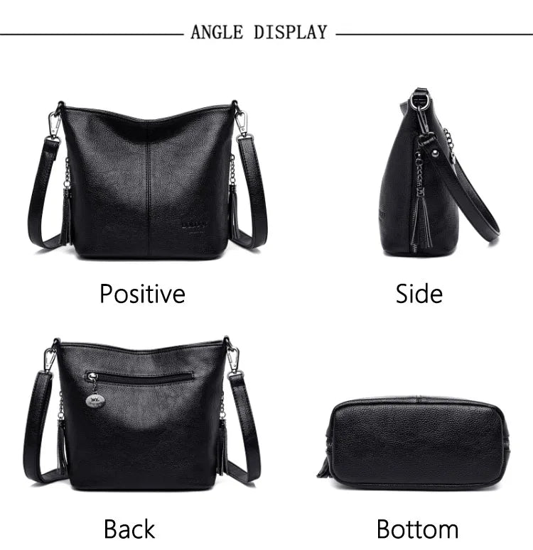 Hand Crossbody Bags For Women 2024 New Luxury Designer Handbag Leather Tassel Shoulder Bags Purses And Handbags Tote Bag Bolsa