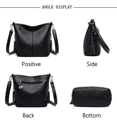 Hand Crossbody Bags For Women 2024 New Luxury Designer Handbag Leather Tassel Shoulder Bags Purses And Handbags Tote Bag Bolsa