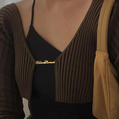 Cryptographic Autumn Knitted Sexy Cropped Sweaters Women Fashion Long Sleeve Cardigan Women Tops Pullovers Oversized Clothes