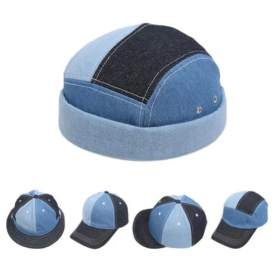 Bucket Hat Women Summer Hats and Caps Patchwork Washed Denim Bucket Hat Hip Hop Solid Wide Brim Cotton Beach Fishing Cap Panama