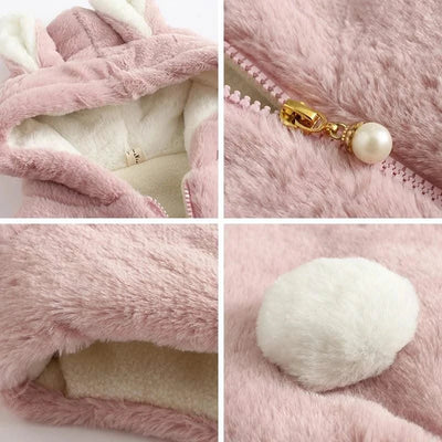 Cute Rabbit Sleeveless Hooded Plush Vest Coat/Jacket  | Spring Autumn Outwear| Baby Girls, Toddler, Infant, Children