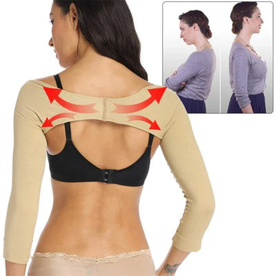 Upper Arm Shaper Women Shoulder Slimmer Compression Shapewear Sleeves Body Shaper Humpback Posture Corrector Back Support Tops