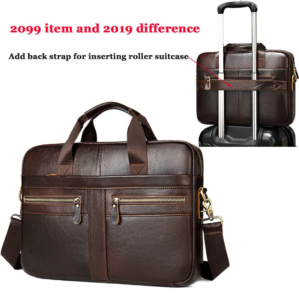 WESTAL Men's Briefcases Men's Bags Genuine Leather Lawyer/Office Bag Laptop Bag Men's Leather Briefcases Bag for Documents