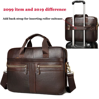 WESTAL Men's Briefcases Men's Bags Genuine Leather Lawyer/Office Bag Laptop Bag Men's Leather Briefcases Bag for Documents