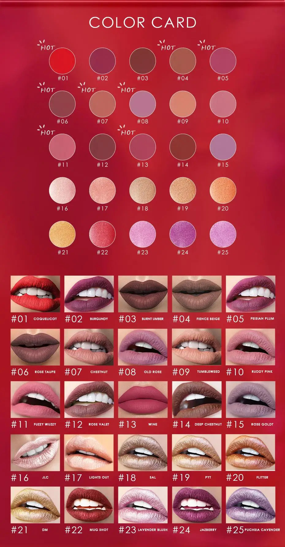 FOCALLURE Matte Liquid Lipstick Waterproof Long-lasting Lightweight Lip Gloss Lips Glaze Lips Tint Makeup for Women's Cosmetics