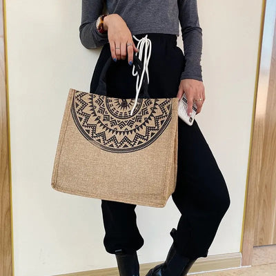 Canvas Handbags For Women Fashion Tote Beach Bags Reusable Shopping Bags Casual Large Capacity Designer Shoulder Pouch Bags