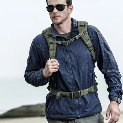 Summer Lightweight Tactical Jacket Men's Windbreaker Thin Skin Hooded Raincoat Quick Dry Breathable Waterproof Jacket