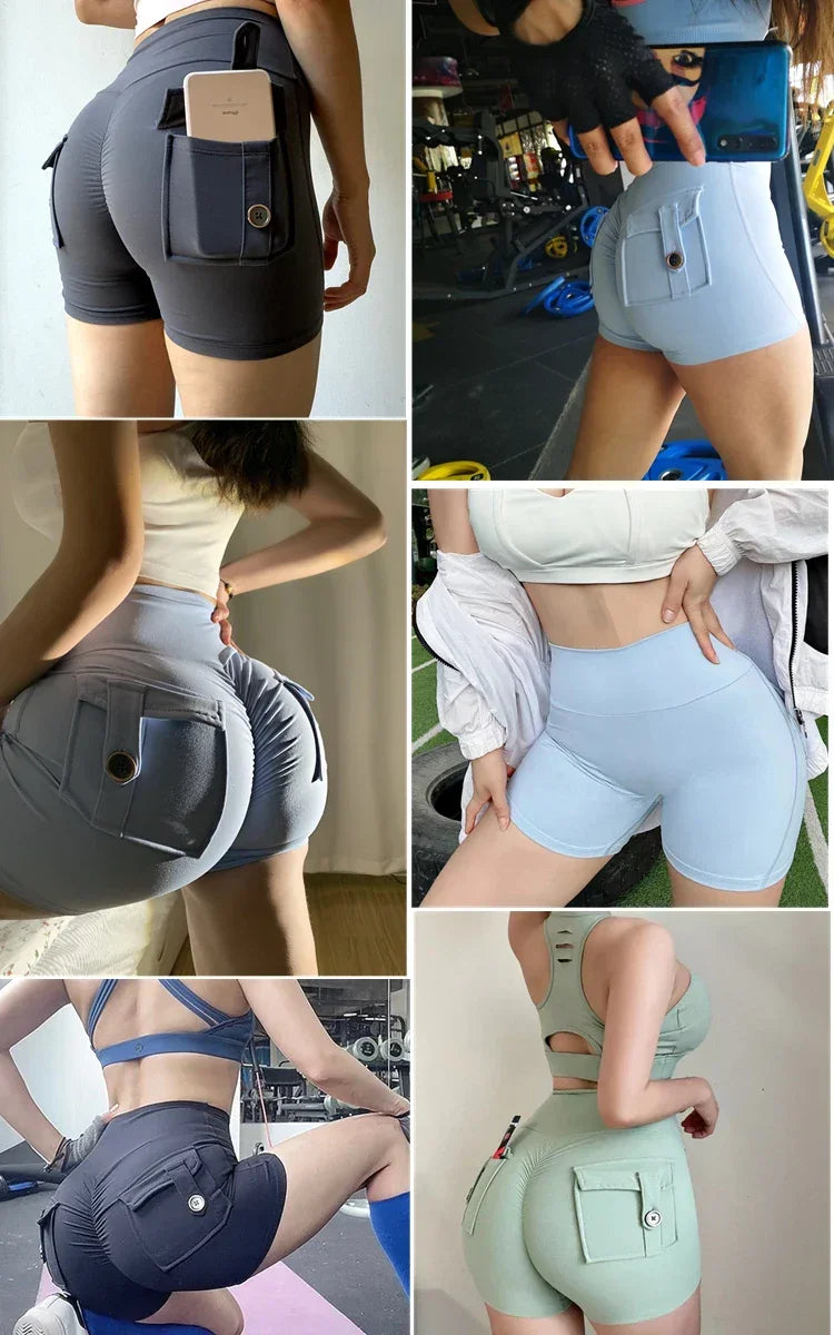 Casual Biker Shorts Women High Waist Seamless Workout Leggings Fitness Joggings Gym Tights Scrunch Butt Yoga Shorts Sportswear
