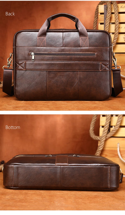 WESTAL Men's Briefcases Men's Bags Genuine Leather Lawyer/Office Bag Laptop Bag Men's Leather Briefcases Bag for Documents