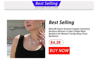 MeiceM Women Silver Plated Pendant Original Design Chain Leaf Necklace Drop Female Luxury Necklaces Set for Wedding Women's Mom