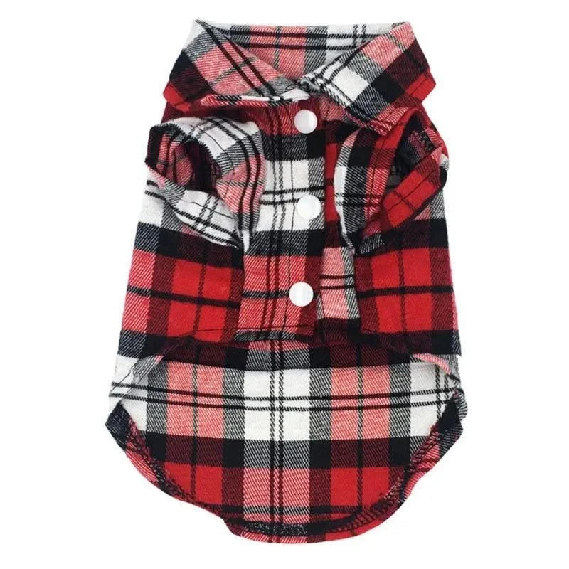 Pet Clothes Dog Shirt Summer For Small Medium Dogs Cat British Style Plaid Clothing Breathable Fashion Puppy Chihuahua T-shirt