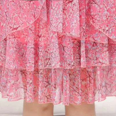 Summer  Dress NEW Casual Short Sleeve O-Neck Floral Print