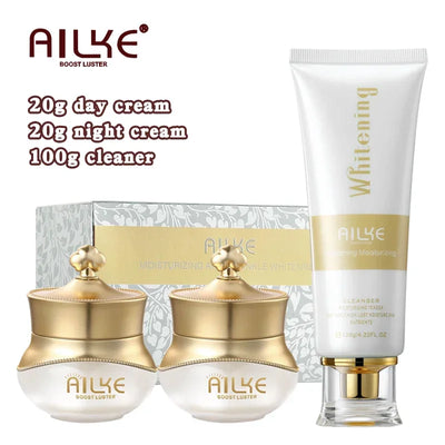 AILKE Lightening Face Care Set, Remove Spots, Stains, Clean Skin, Whitening Day And Night Beauty Facial Cream, For Men,Women