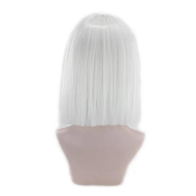 Synthetic Hair Short Wig With Bangs Cosplay Wigs For Women Straight Bob Wig Korean Pink Red Brown Blue Green White Purple Grey