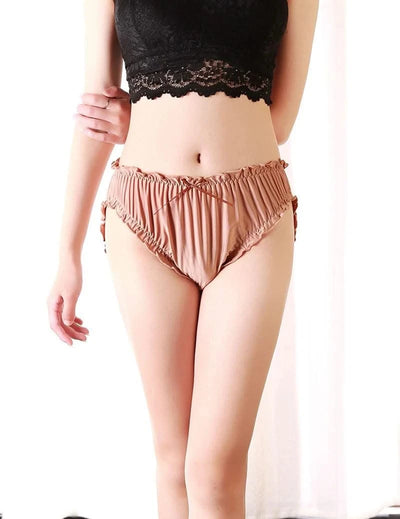Large Size Mid Waist Panties For Women Ladies Breathable Underwear Briefs Elastic Comfortable Sexy Ruffles Underwear Lingerie